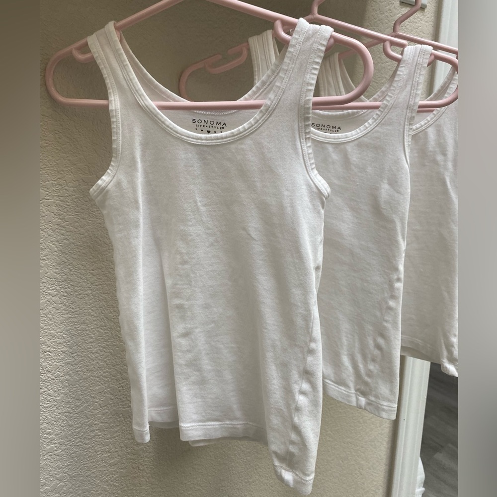 Sonoma White Girls Tank Top - Pack of 2